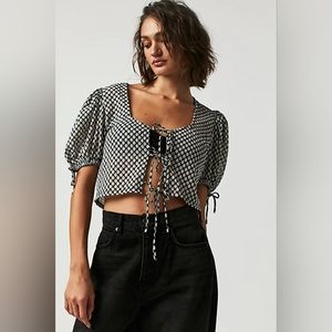 Free People Sweet Sun Top- L - unworn like new - Black combo